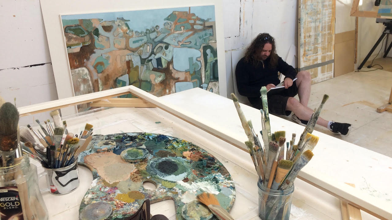 Jason Lilley painting in studio